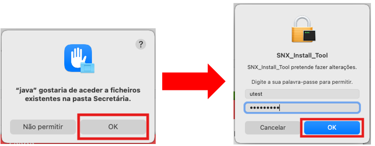 autorizar instalação do SNX